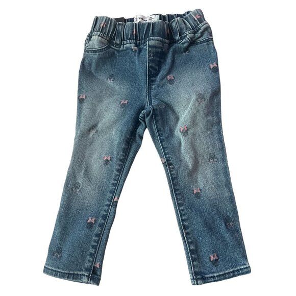 Baby GAP Disney High Stretch Jegging Size 2T Denim Minnie Mouse with Bow New wit - Picture 1 of 7